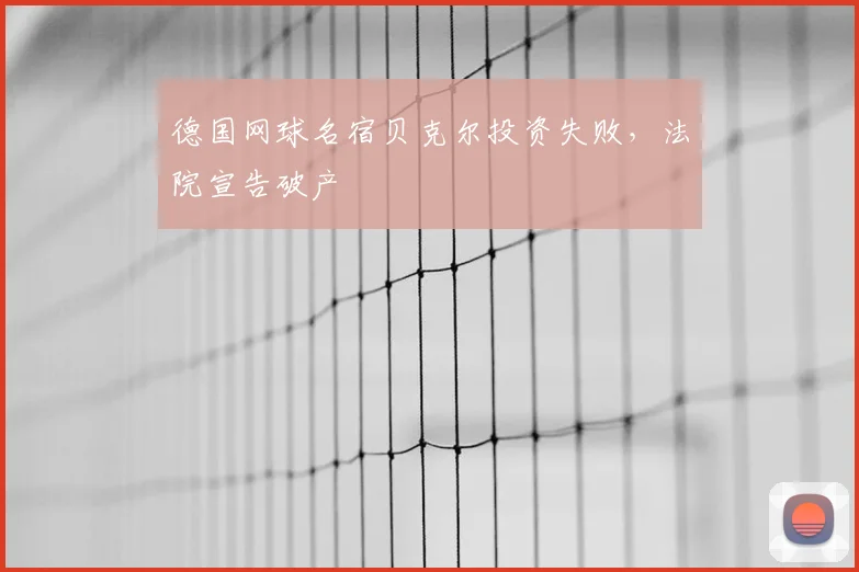 德国网球名宿贝克尔投资失败，法院宣告破产